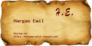 Hargas Emil névjegykártya