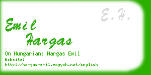 emil hargas business card